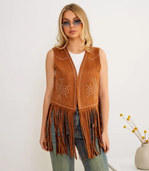 Жилет #КТ88823, коричневый