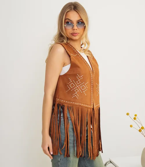 Жилет #КТ88823, коричневый