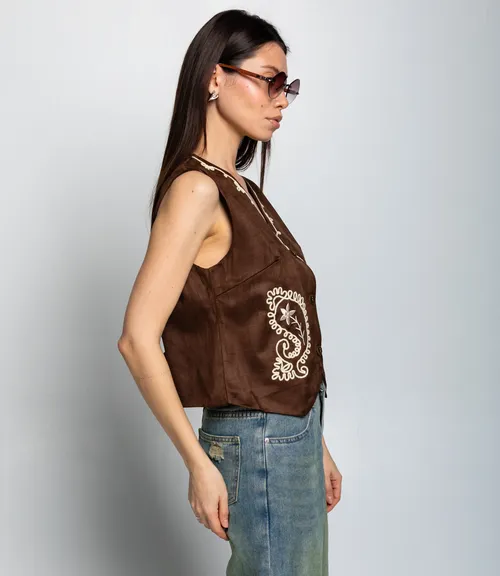 Жилет #КТ9836, шоколадный