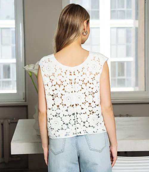 Жилет #КТ2512 (2), молочный