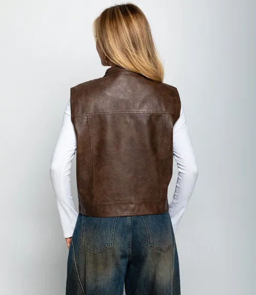 Жилет #КТ628979, тёмно-коричневый