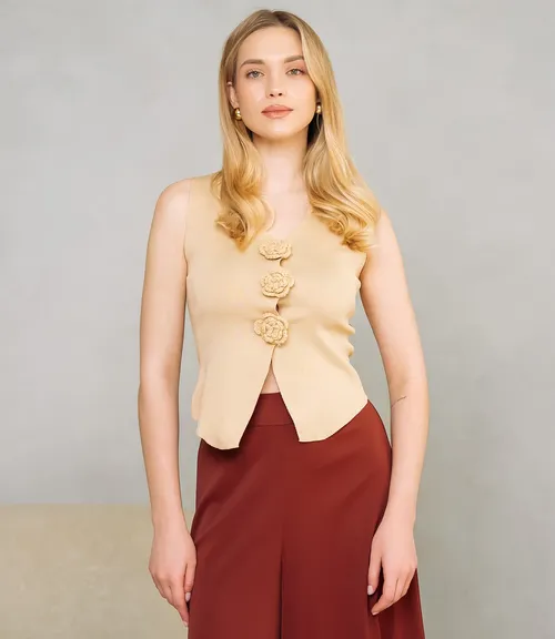 Жилет #КТ31030, бежевый