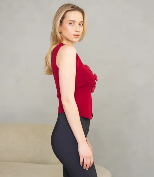 Жилет #КТ31030, бордовый