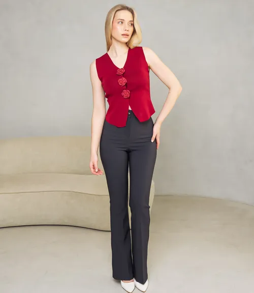 Жилет #КТ31030, бордовый