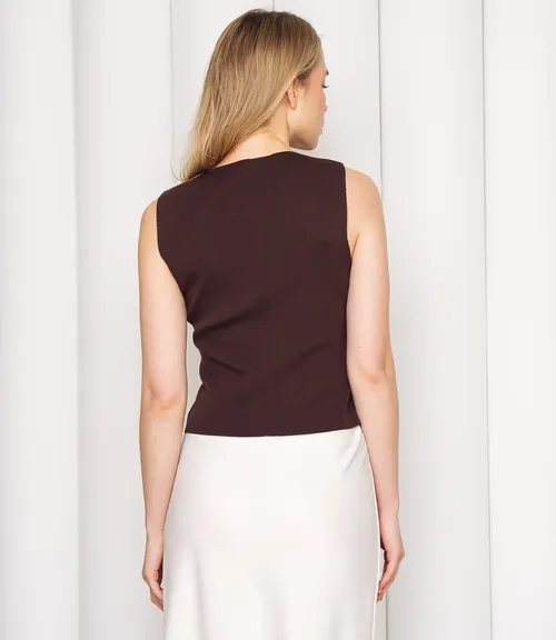 Жилет #КТ31030, шоколадный