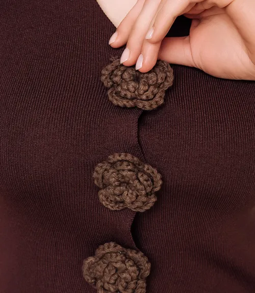 Жилет #КТ31030, шоколадный