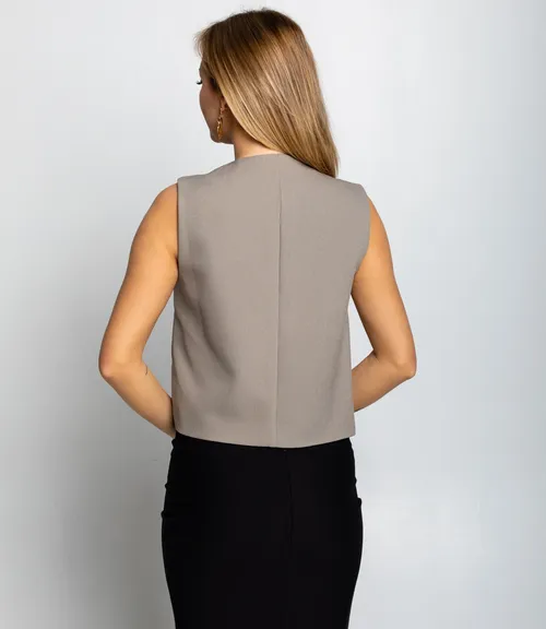 Жилет #КТ6001 (6), бежево-серый