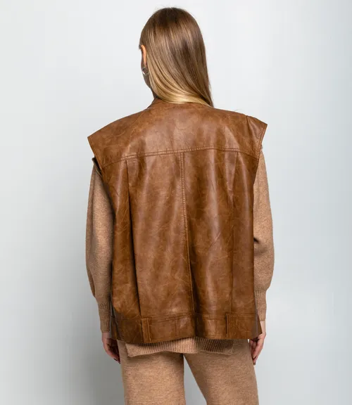 Жилет #КТ6366, коричневый