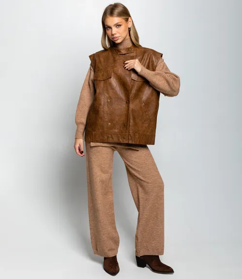 Жилет #КТ6366, коричневый