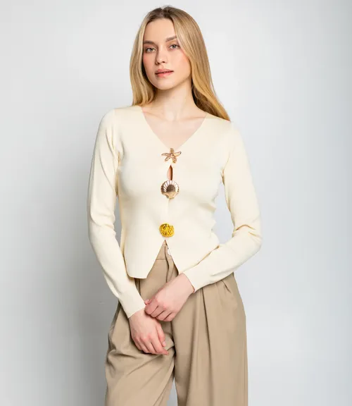 Кардиган #КТ308 (4), светло-бежевый