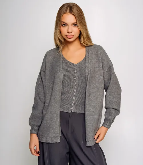 Кардиган+топ #КТ0725, серый