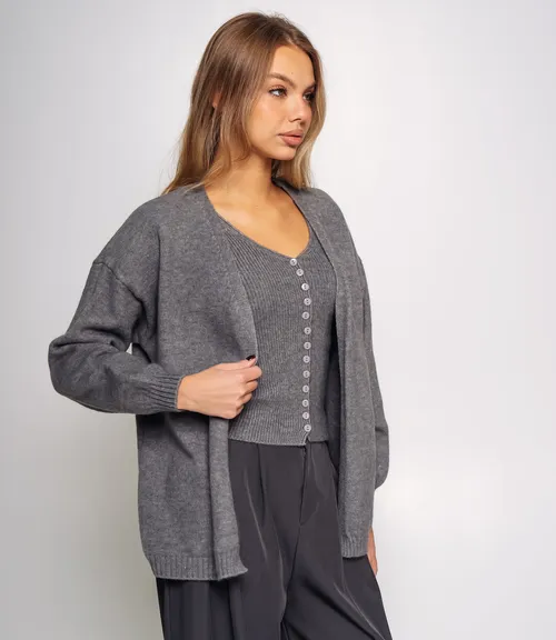 Кардиган+топ #КТ0725, серый