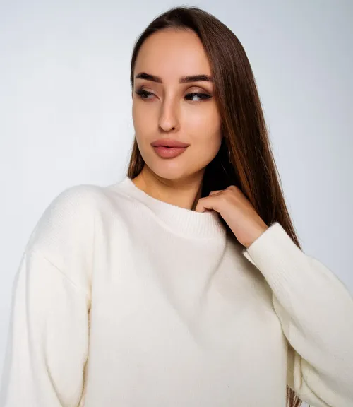 Свитер #КТ1124, молочный