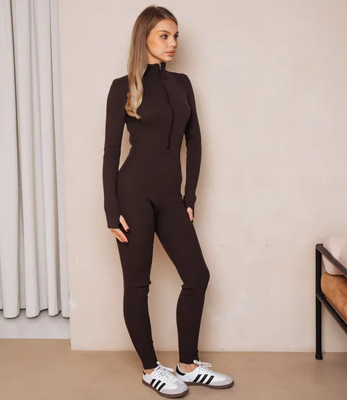 Комбинезон #КТ9180, шоколадный