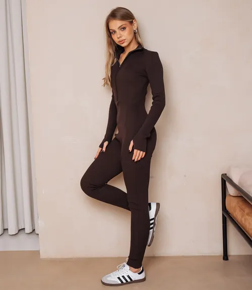 Комбинезон #КТ9180, шоколадный