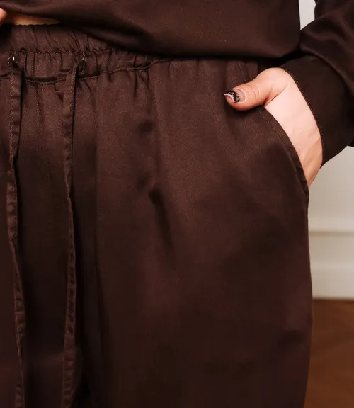 Джинсовый костюм #КТ8061 (2), шоколадный