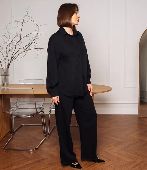 Джинсовый костюм #КТ8061 (2), чёрный