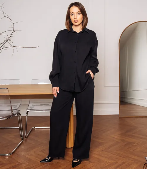 Джинсовый костюм #КТ8061 (2), чёрный