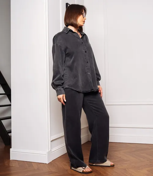 Джинсовый костюм #КТ8061 (2), тёмно-серый