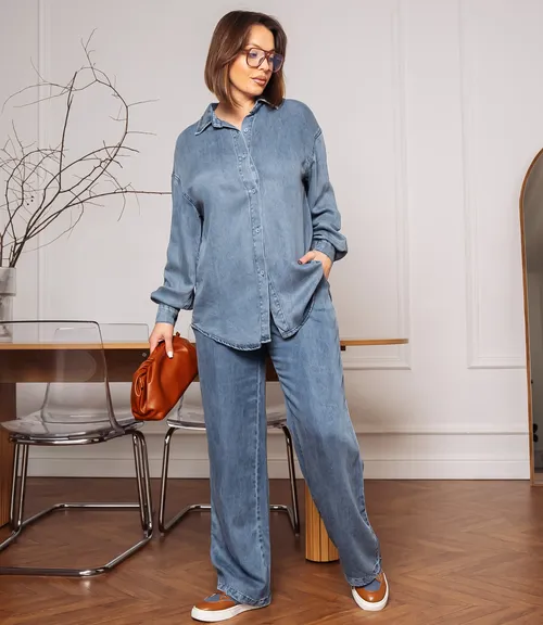 Джинсовый костюм #КТ8061 (2), голубой