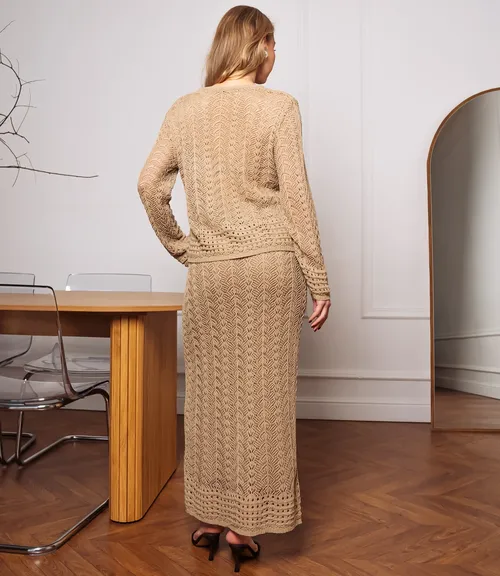 Костюм #КТ5155, тёмно-бежевый