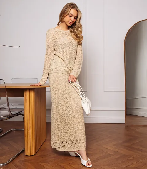 Костюм #КТ5155, бежевый