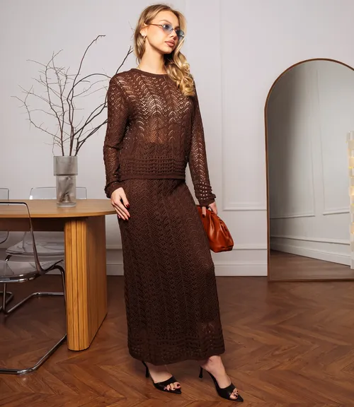 Костюм #КТ5155, шоколадный