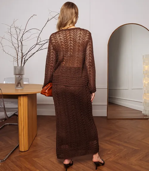 Костюм #КТ5155, шоколадный