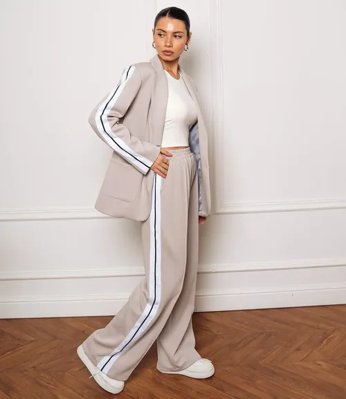 Костюм #ОКТ205001, бежево-серый