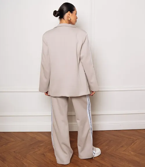 Костюм #ОКТ205001, бежево-серый