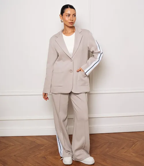 Костюм #ОКТ205001, бежево-серый