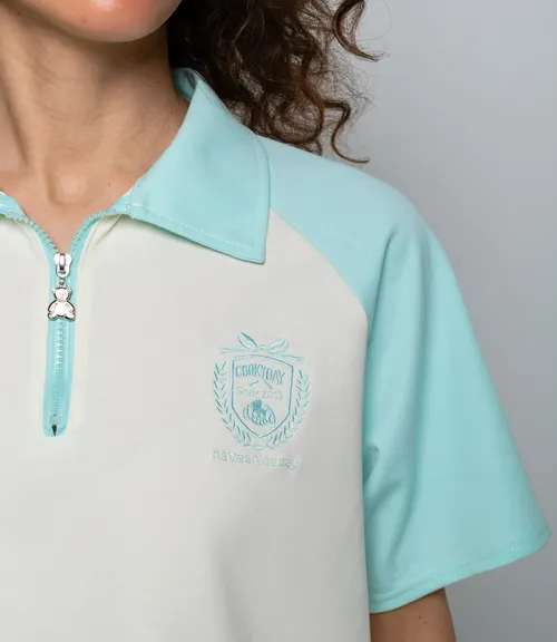 Спортивный костюм #КТ6605 (3), тиффани, кремовый