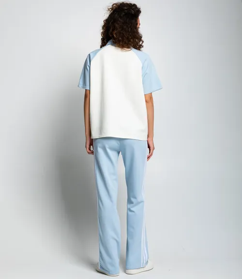 Спортивный костюм #КТ6605 (3), голубой, кремовый