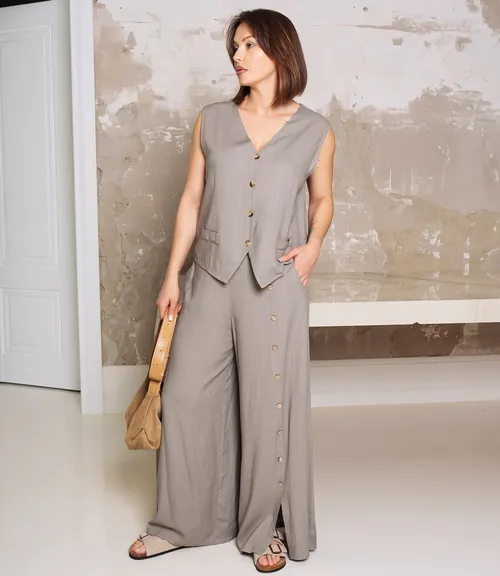 Костюм #ОКТ025026, бежево-серый