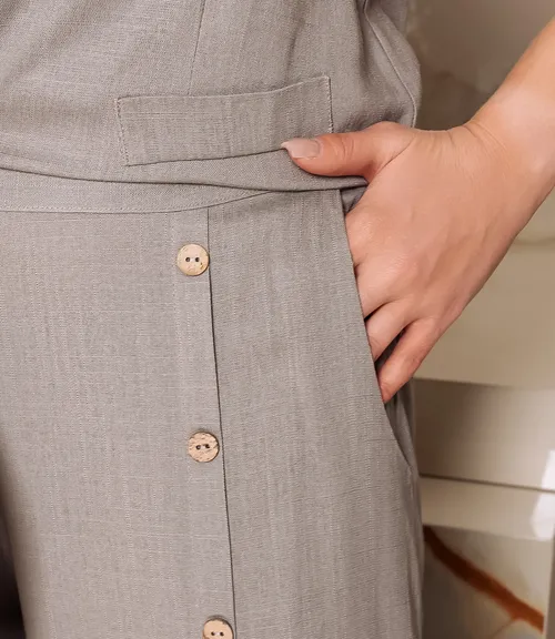 Костюм #ОКТ025026, бежево-серый