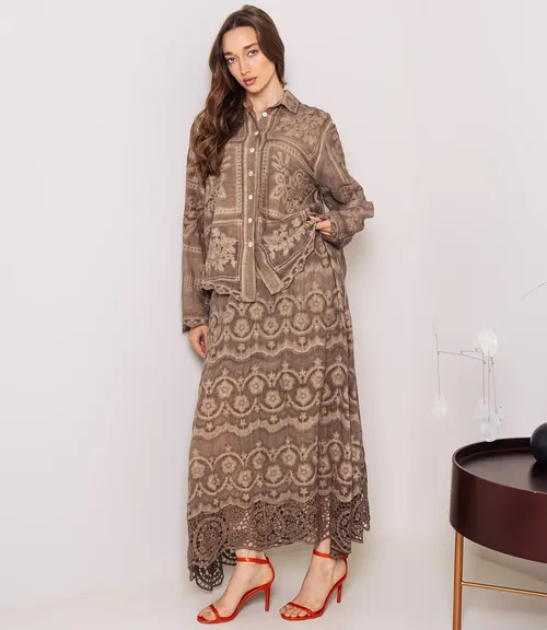 Костюм #КТ706 (4), тёмно-бежевый