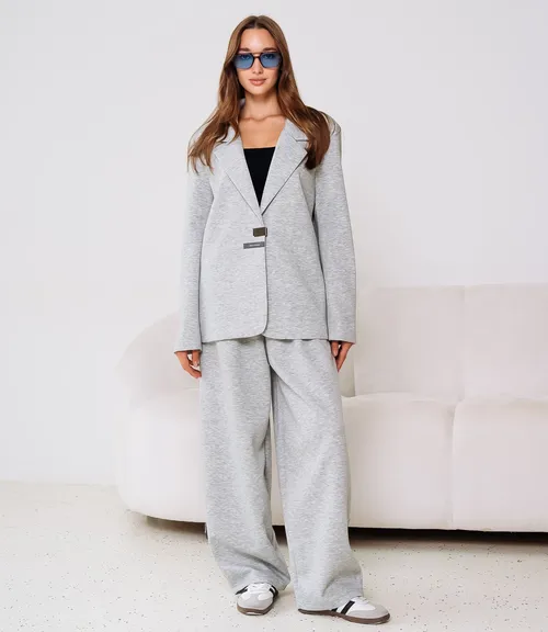 Костюм #КТ1790, серый меланж