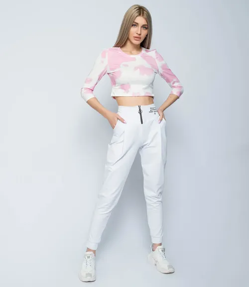 Спортивный костюм #БШ1044, розовый,белый - фото 2