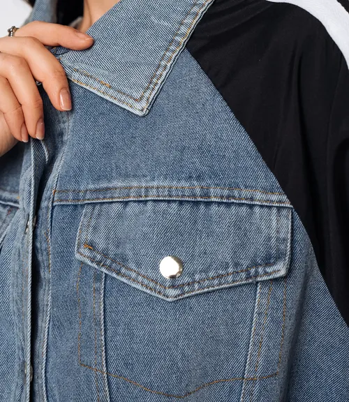 Куртка #КТ612 (5), черный, голубой