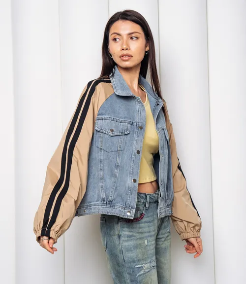 Куртка #КТ612 (5), бежевый голубой