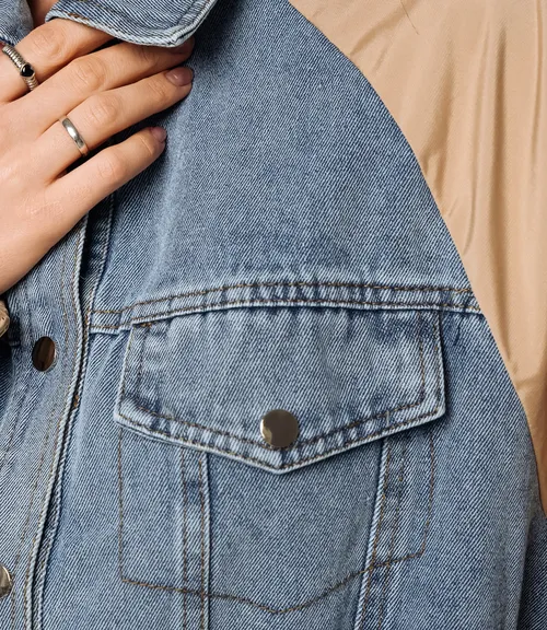 Куртка #КТ612 (5), бежевый голубой