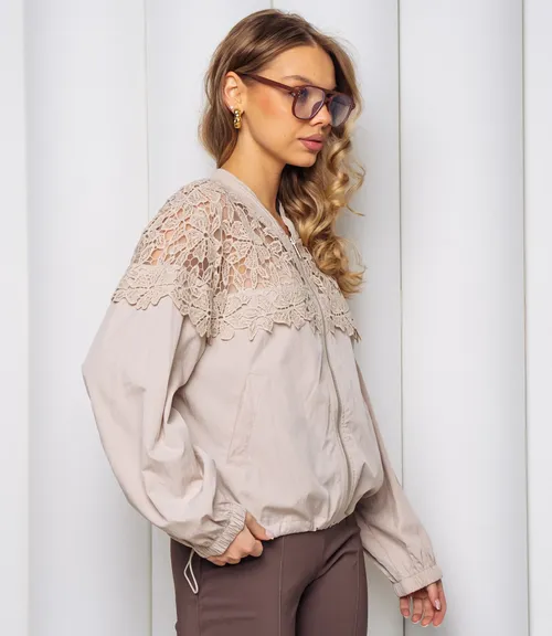 Бомбер #КТ2515 (2), бежевый