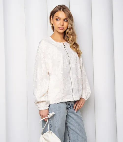 Бомбер #КТ8522 (3), светло-бежевый