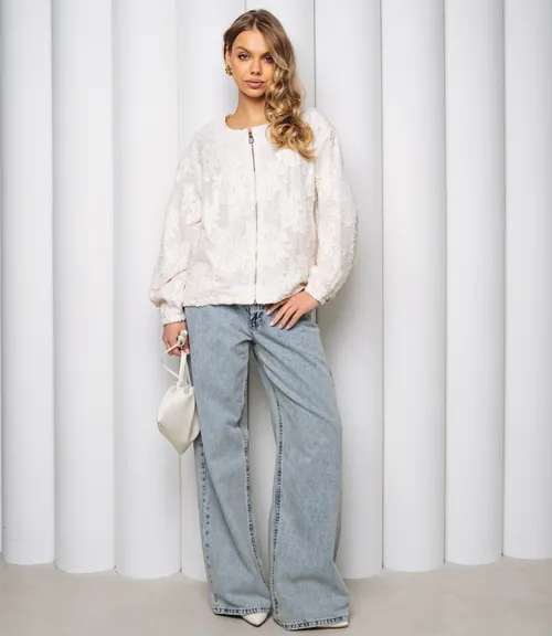 Бомбер #КТ8522 (3), светло-бежевый