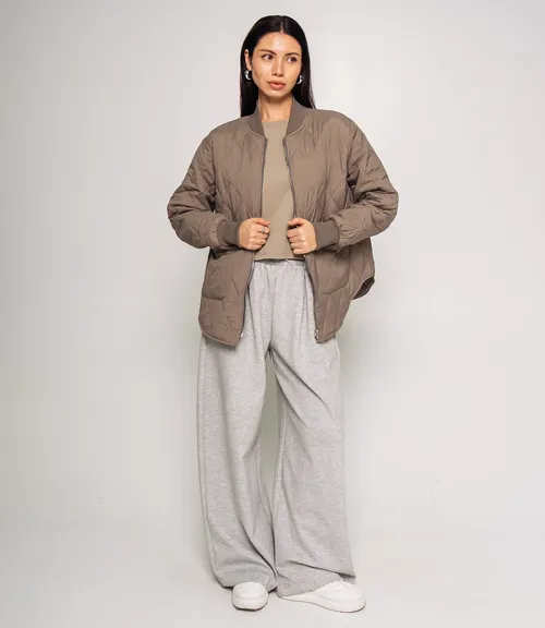 Куртка #КТ733, бежево-серый