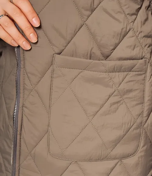 Куртка #КТ733, бежево-серый