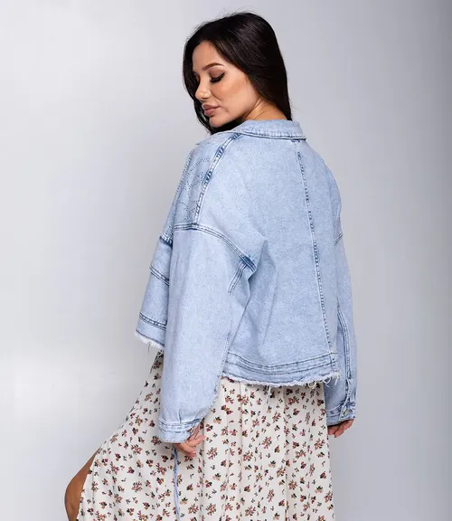 Джинсовая куртка #МСК2110 (1), голубой