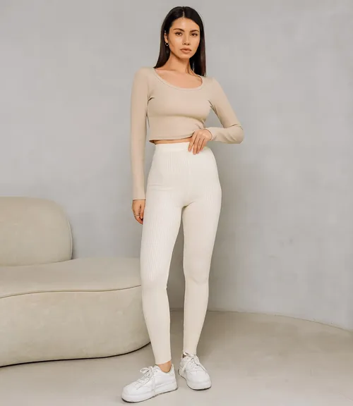 Леггинсы #КТ157 (1), кремовый