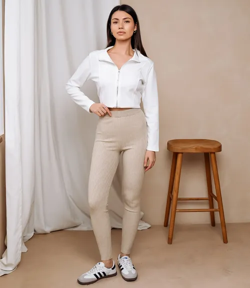 Леггинсы #КТ157 (1), бежевый