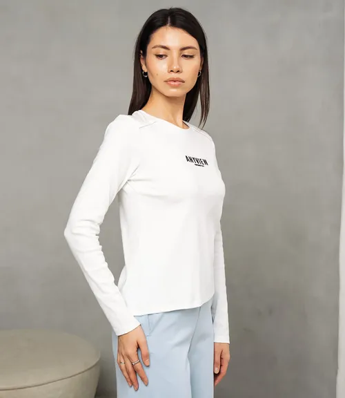 Лонгслив #КТ9072, белый